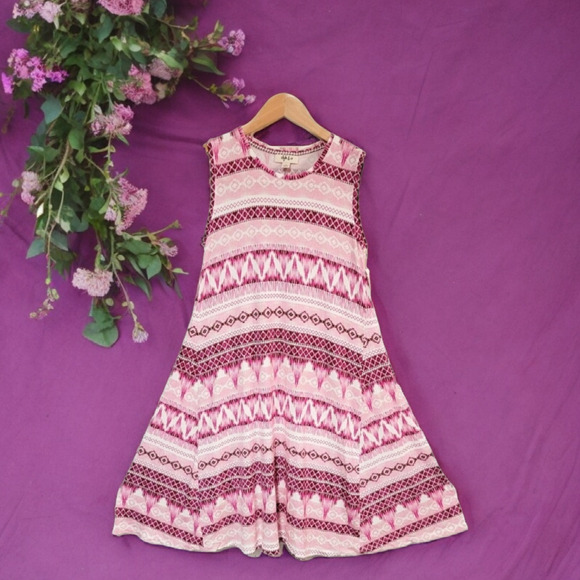 Style & Co New tribal Aztec stripe print sleeveless flowy swing dress size XS - Picture 9 of 9
